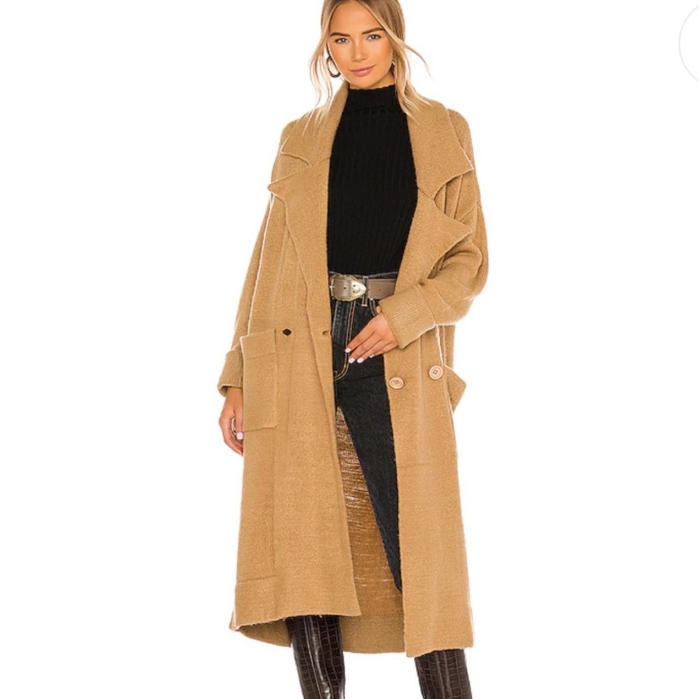 Show Me Your MuMu Melrose Tan Sweater Long Duster Cardigan sz M